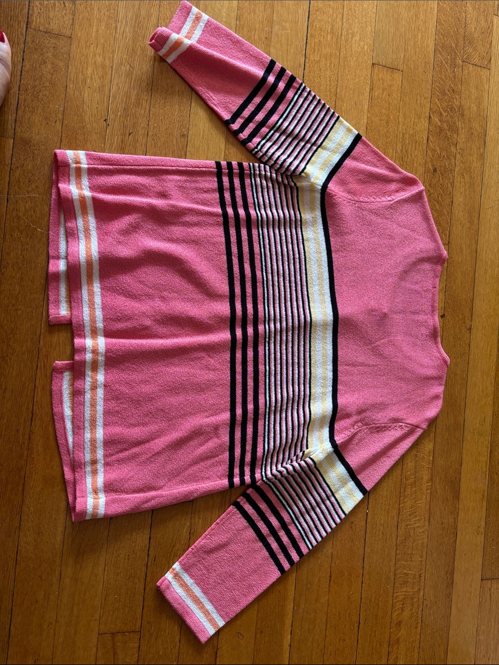 Pink Striped Open Cardigan - Picture 2 of 4